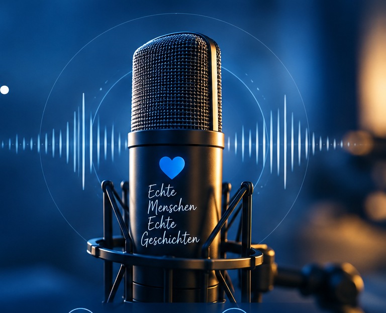 Podcast-Mikrofon mit Audiowellen